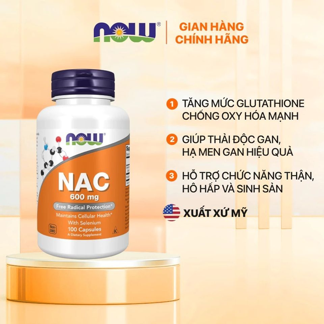Vi&ecirc;n Uống Thải Độc Gan NAC 600mg Now Foods