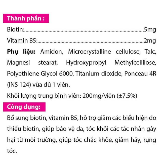 Vi&ecirc;n Uống Biotin ROXTECH
