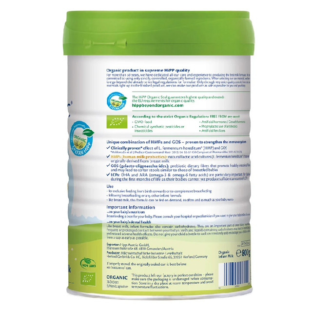 Sữa HiPP Organic Combiotic top đầu 800g