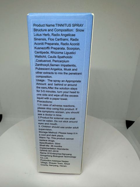 Tinnitus Spray Ingredients