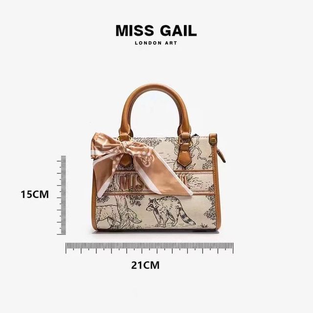 T&uacute;i tote th&ecirc;u hoa 2 M&Agrave;U tinh tế MISS GAIL