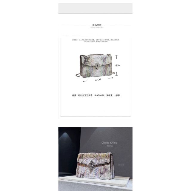 T&uacute;i x&aacute;ch Nữ kh&oacute;a thoi Silver đ&iacute;nh đ&aacute; Size 23