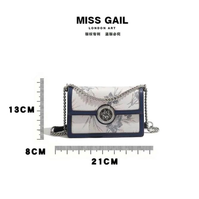 T&uacute;i x&aacute;ch Nữ MISS GAIL vu&ocirc;ng nhỏ th&ecirc;u hoa lan kh&oacute;a xoay