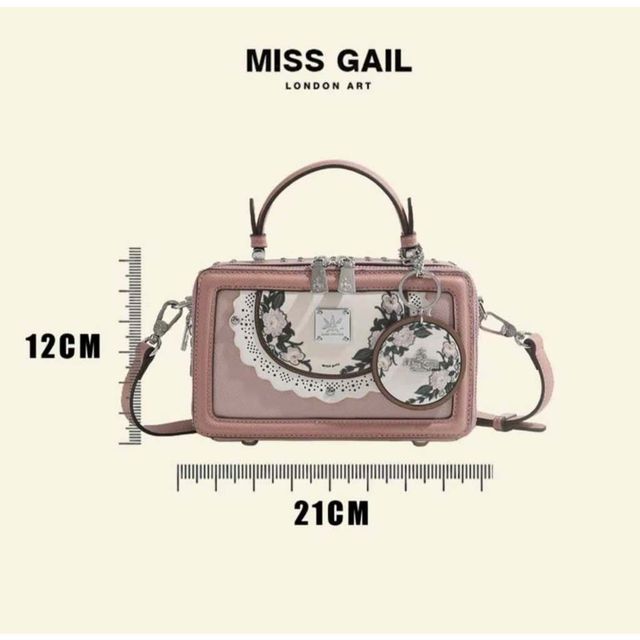 T&uacute;i x&aacute;ch Nữ MISS GAIL Hộp Chữ Nhật Charme Tr&ograve;n TRẮNG