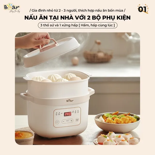 Nồi nấu chậm Bear 1.6L SB-NNC16