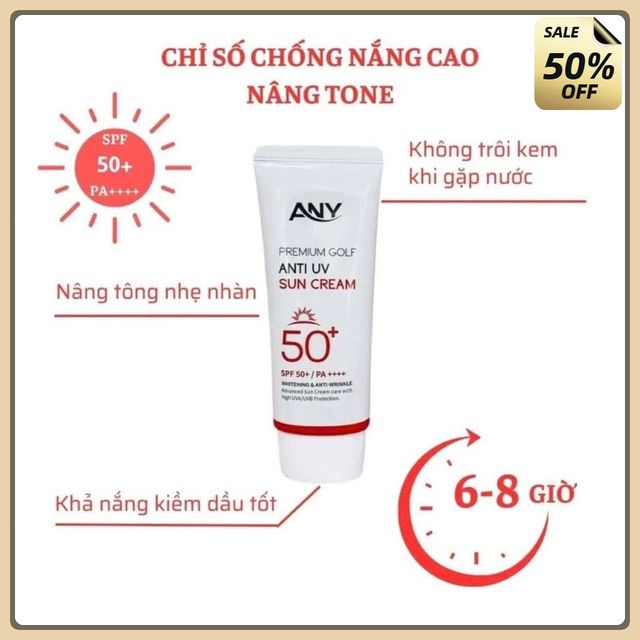 Kem Chống Nắng N&acirc;ng T&ocirc;ng ANY Premium Golf Anti UV Sun Cream Tone Up SPF50++ 60ml