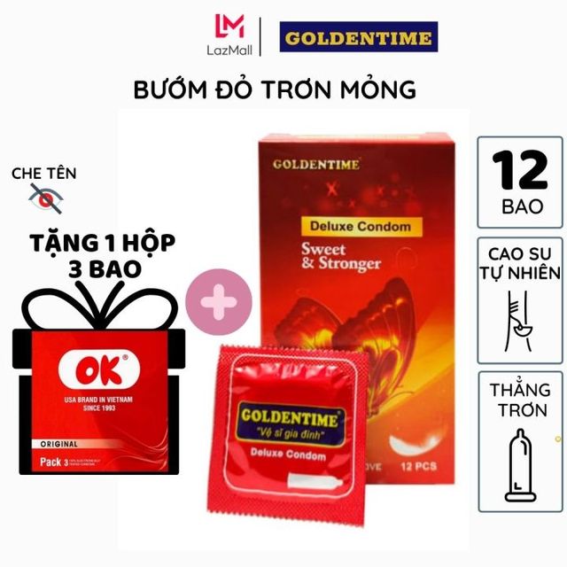 Bao cao su Goldentime Trơn Đỏ