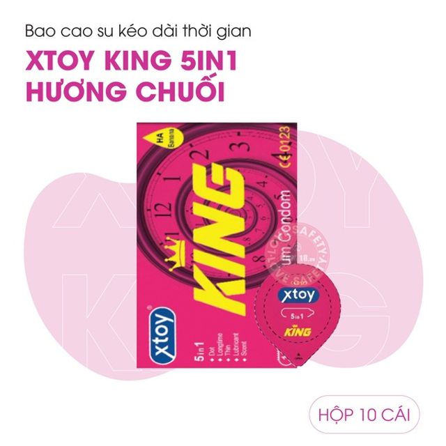 Bao Cao Su Kéo Dài Thời Gian Xtoy King 5in1 Hương Chuối