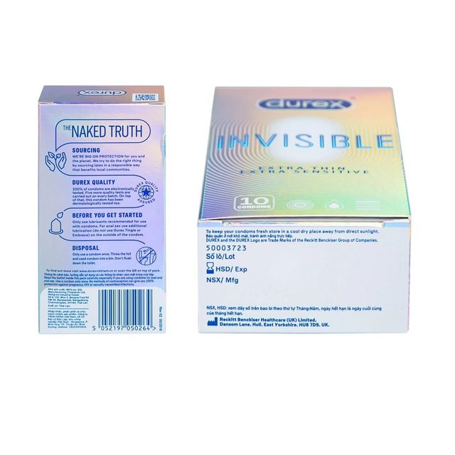 Bao Cao Su Siêu Mỏng Xtoy Invisible Hương Đào - Hộp 10