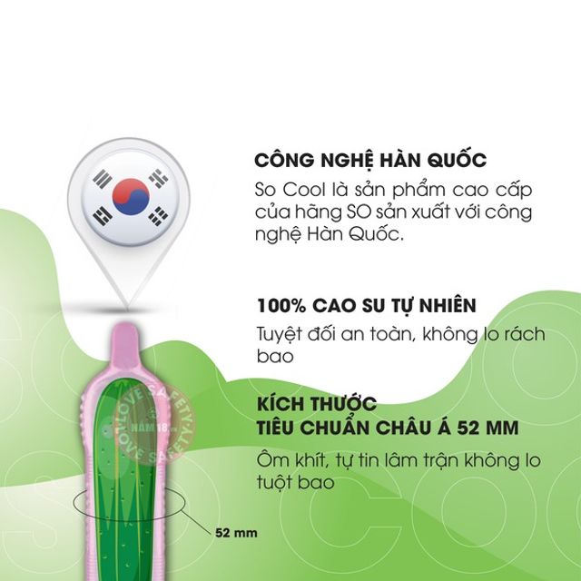 Bao Cao Su Hương Bạc Hà SO Cool - Hộp 12 Cái