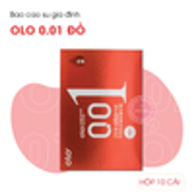 (Nhập khẩu) Bao Cao Su Siêu Mỏng OLO 0.01 Red Nóng Ấm Hộp 10 cái