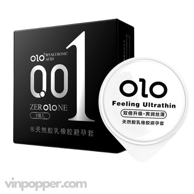(Nhập khẩu) Bao Cao Su OLO Đen Siêu Mỏng, Hương Vani Hộp 10 Cái Chính - hình ảnh thực tế