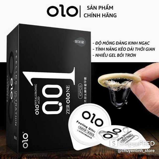 (Nhập khẩu) Bao Cao Su Siêu Mỏng OLO 0.01 Red Nóng Ấm Hộp 10 cái - hình ảnh thực tế