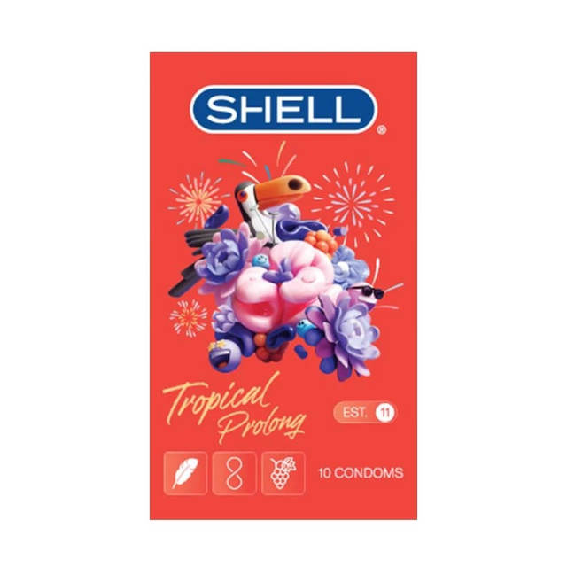 (Auth 100%) Bao cao su hương hoa quả nhiệt đới Shell Tropical Prolong - hình ảnh thực tế