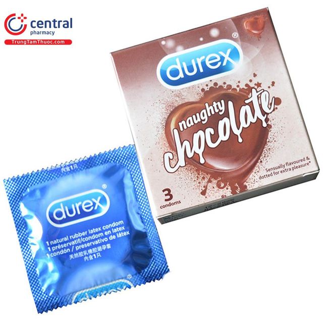 (Nhập khẩu) Bao Cao Su Durex Naughty Chocolate Hộp 3 Cái Chính hãng - hình ảnh thực tế