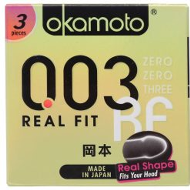 (Nhập khẩu) Bao Cao Su Okamoto 0.03 Real Fit Mỏng Với Khả Năng Co Rút - hình ảnh thực tế