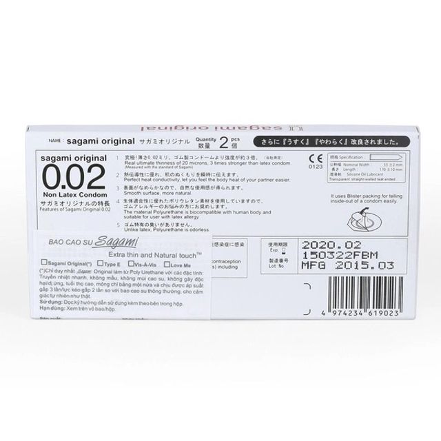 Bao cao su Sagami Original Non Latex 0.02mm