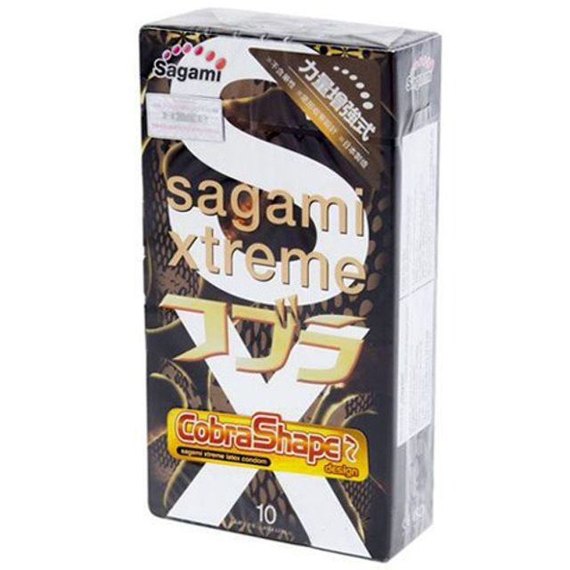 (Auth 100%) Bao Cao Su Sagami Xtreme Cobra Shape Hộp 10 cái Chính hãng - hình ảnh thực tế