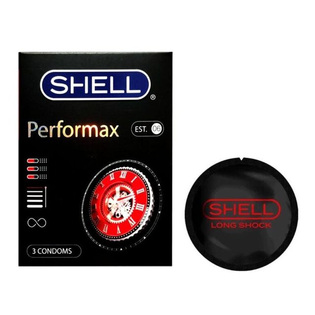 (Nhập khẩu) Bao Cao Su Shell Performax 6 in 1 Gai Liti Hộp 10 Cái