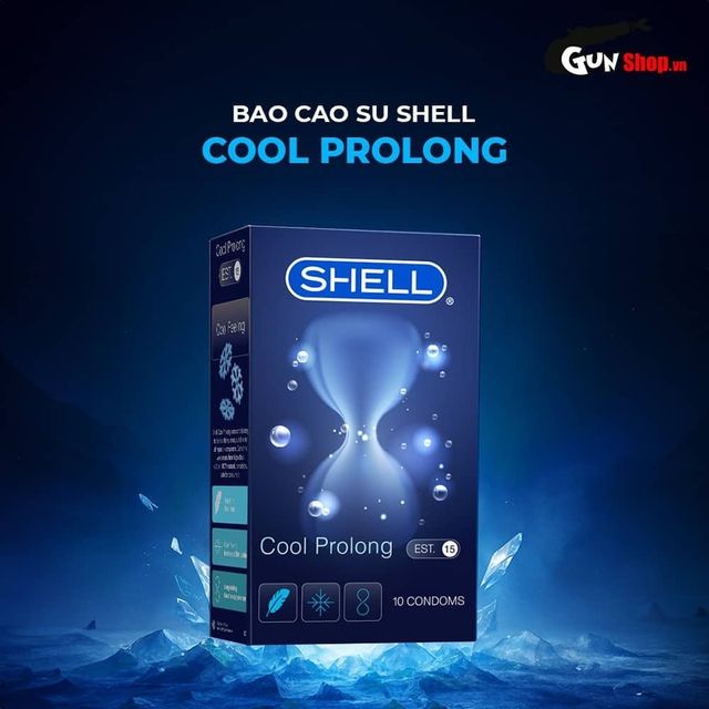 Bao cao su Shell Cool Prolong Siêu mỏng Hương bạc hà 10
