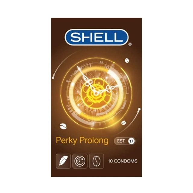 Bao cao su Shell Perky Prolong Siêu mỏng Hương cà phê 10