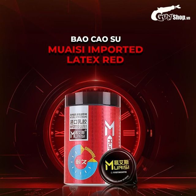 Bao cao su Muaisi Imported Latex Red hộp 12 cái