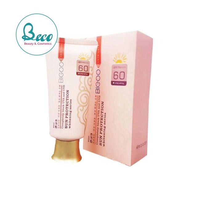 (Nhập khẩu) Kem Nền Chống Nắng Kháng Khuẩn BIGOO SPF60 Hàn Quốc 80ml - hình ảnh thực tế