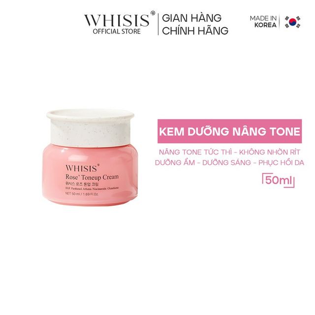 Kem Dưỡng Ẩm Trắng Da Nâng Tone Tinh Chất Hoa Hồng WHISIS