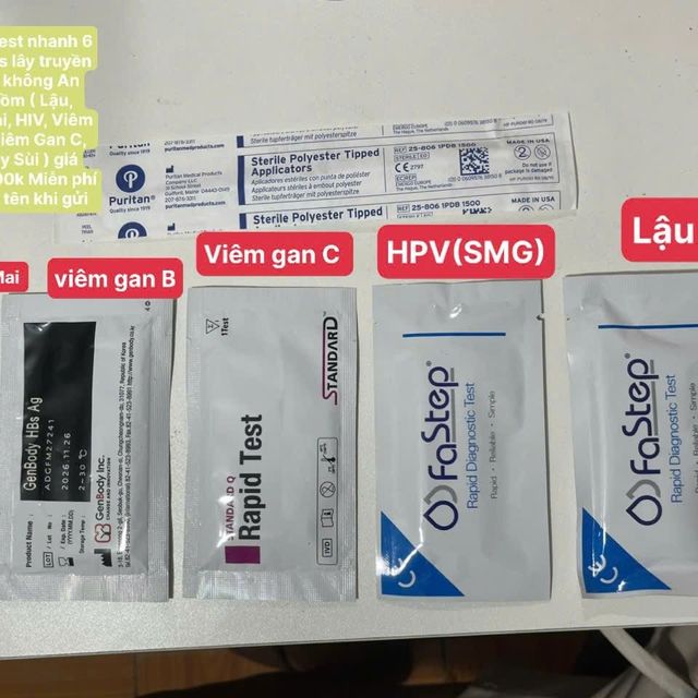Combo Test 6 Loại - Xét Nghiệm H.I.V, Giang Mai, Viêm Gan