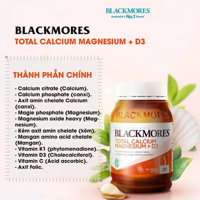 Viên Uống Bổ Sung Canxi & Magie + D3 Blackmores 200 Viên - Hỗ Trợ Xương Khớp Chắc Khỏe, Cao Cấp Từ Úc - 4