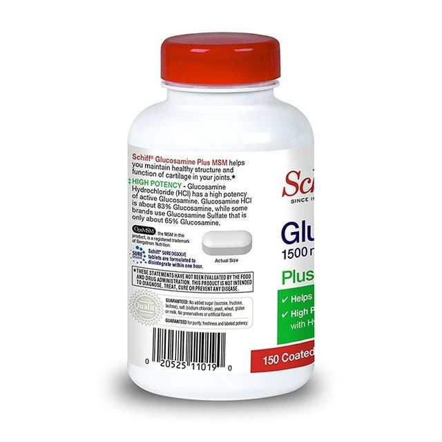 Viên uống Schiff Glucosamine Plus MSM 1500mg - Hỗ trợ xương khớp hiệu quả, 150 viên, sản phẩm dinh dưỡng cao cấp từ Mỹ - 3