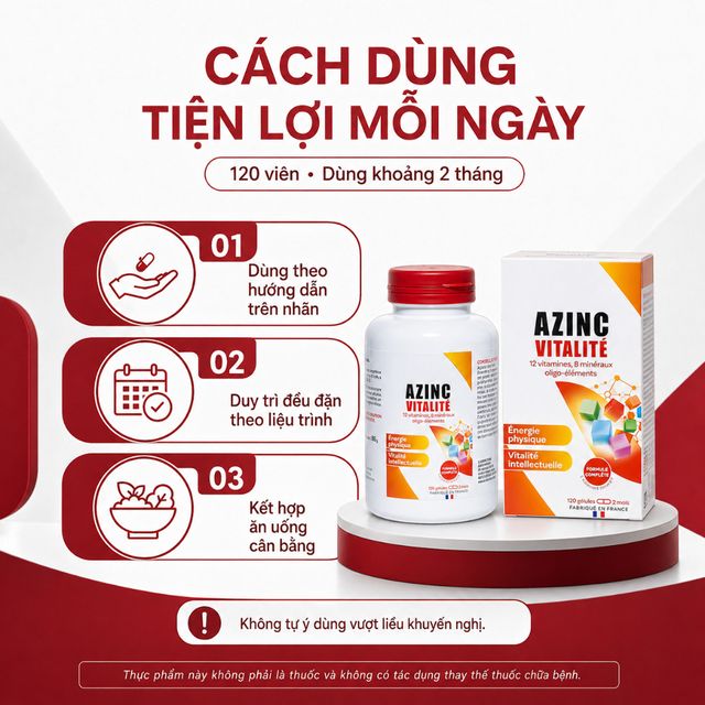 Hướng dẫn sử dụng Azinc Vitalit&eacute; Arko Pharma