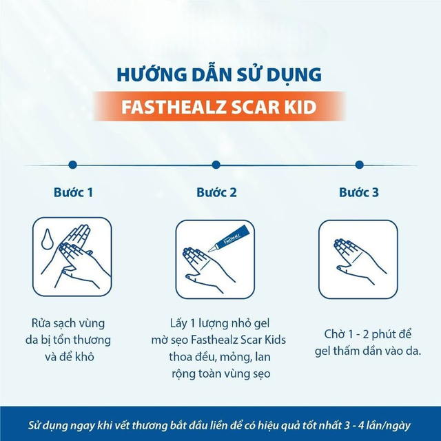 Gel mờ sẹo Fasthealz scar kids - sử dụng l&agrave;nh t&iacute;nh cho b&eacute;