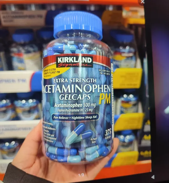 sản phẩm hỗ trợ giảm đau ban đ&ecirc;m Kirkland Signature Acetaminophen PM 500 mg