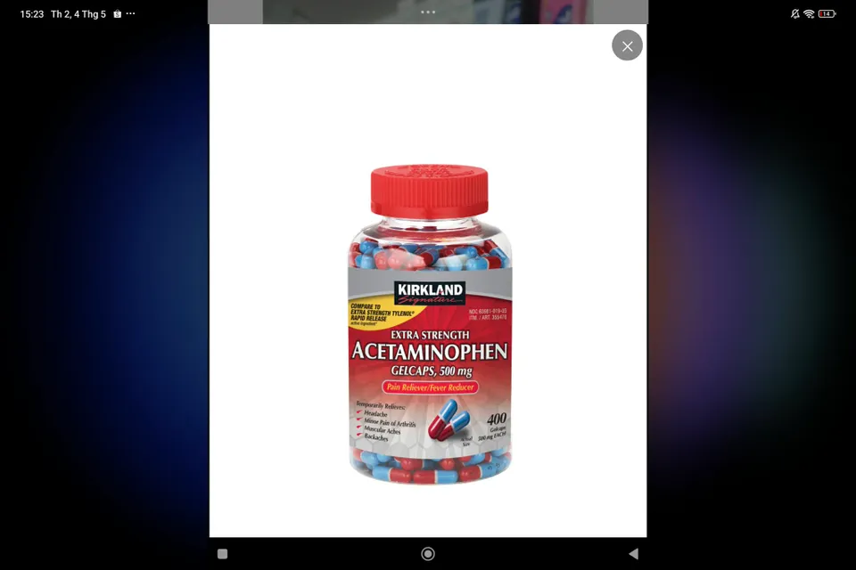 sản phẩm hỗ trợ giảm đau Kirkland Extra Strength Acetaminophen