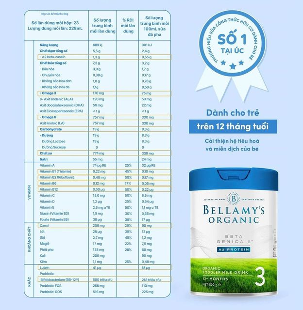 Sữa Bellamy&rsquo;s Beta Genica