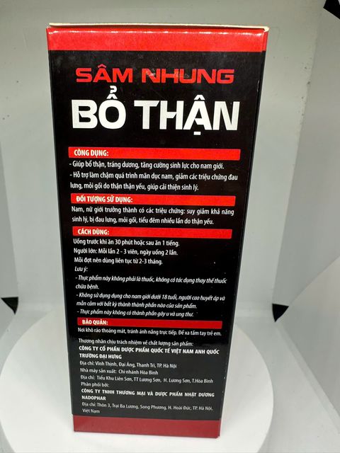 S&acirc;m Nhung Bổ Thận - Thực phẩm chức năng