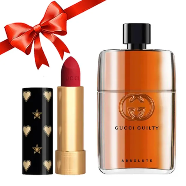 Combo Gucci - Nước Hoa Nam Guilty Absolute & Son Limited 25 Goldie Red Đỏ Tươi