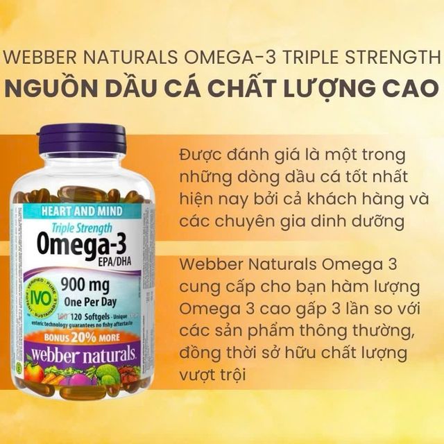 Dầu C&aacute; Omega 3 Webber Naturals 900mg