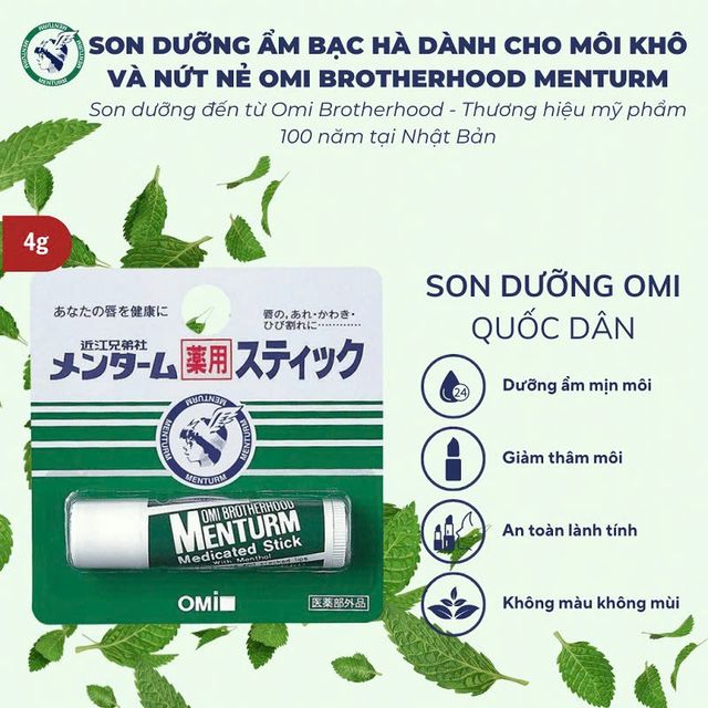 Son Dưỡng M&ocirc;i Menturm Omi Medicated Stick