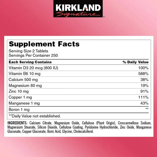 Lợi &iacute;ch vi&ecirc;n uống Calcium Citrate Magnesium and Zinc D3 Kirkland Mỹ