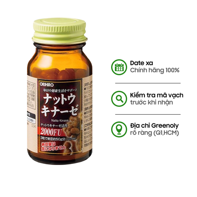 Vi&ecirc;n uống hỗ trợ tim mạch Nattokinase 2000FU Orihiro