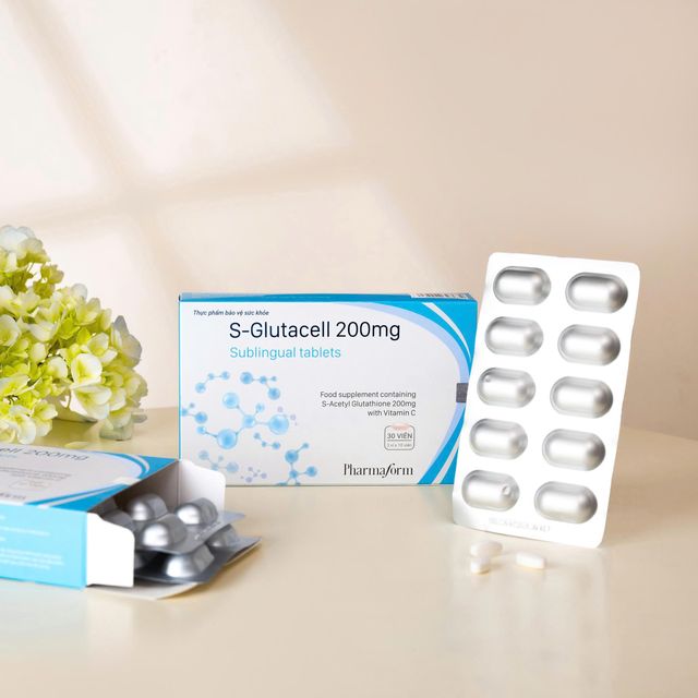 Vi&ecirc;n ngậm trắng da Pharmaform S-GLUTACELL 200MG
