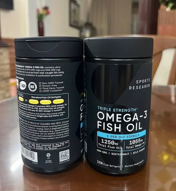 Vi&ecirc;n Dầu c&aacute; Sports Research Omega-3 - 150 vi&ecirc;n