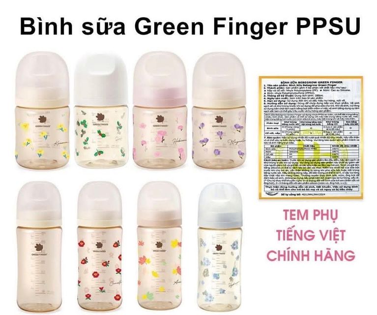 B&igrave;nh sữa Green Finger Bebegrow PPSU H&agrave;n Quốc
