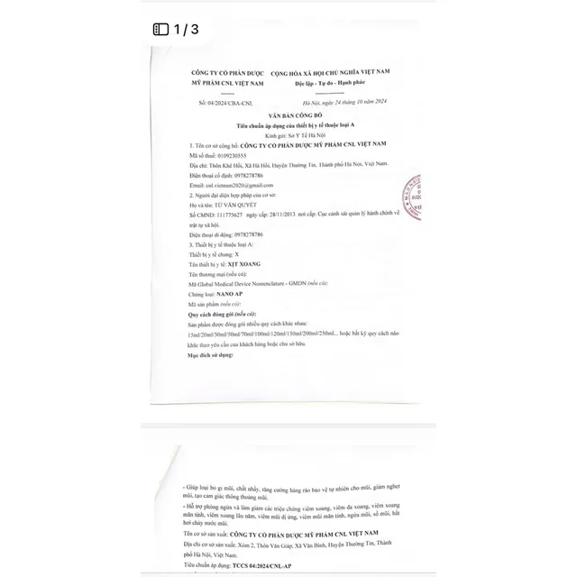 Xịt Xoang NANO