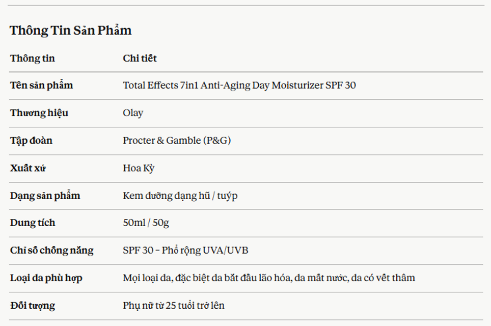 Kem Dưỡng Da Olay Total Effects 7in1
