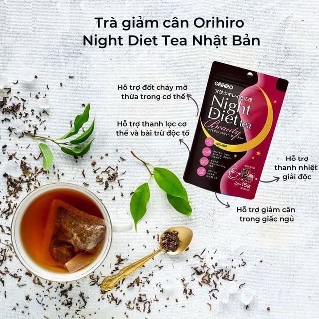 Tr&agrave; giảm c&acirc;n Collagen NIGHT DIET TEA Orihiro