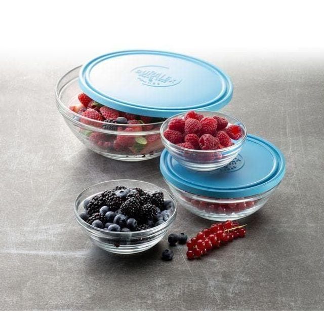 Bộ 5 Hộp Thủy Tinh Tr&ograve;n Freshbox Xanh Duralex