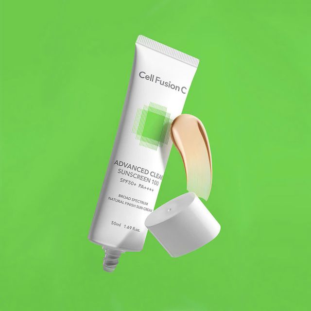 Kem chống nắng Cell Fusion C m&agrave;u xanh mẫu mới